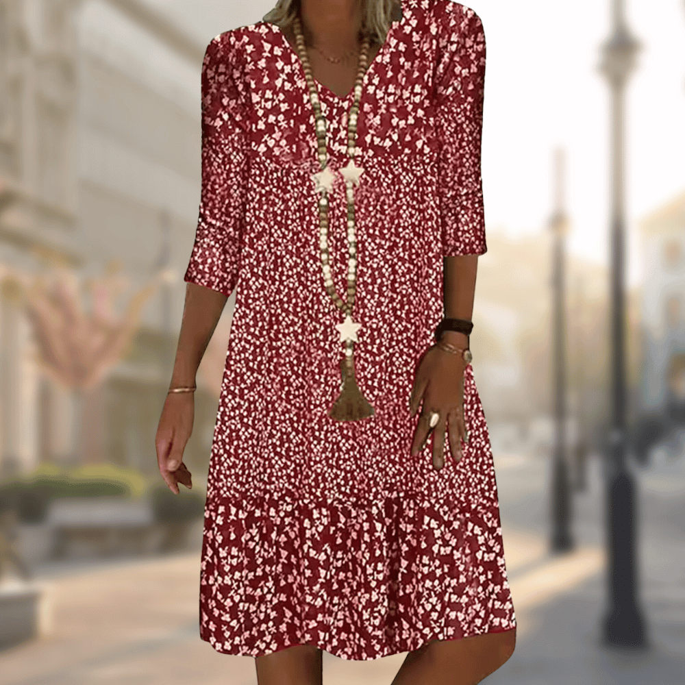 Chic Bohemian V-Neck Dress - Effortless Style & Comfort