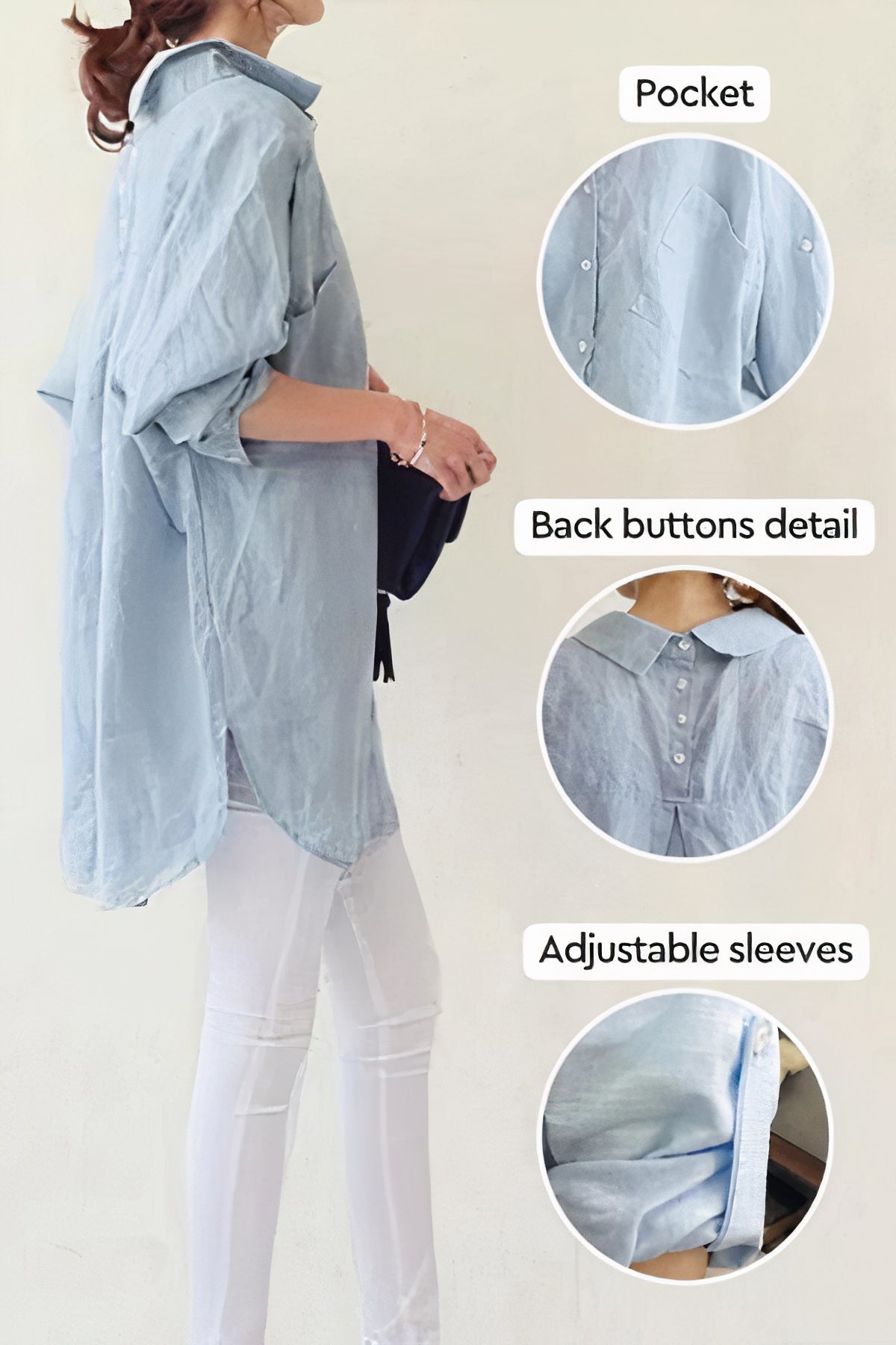 Emilia Women's Oversized Linen Shirt | Breathable & Stylish Comfort