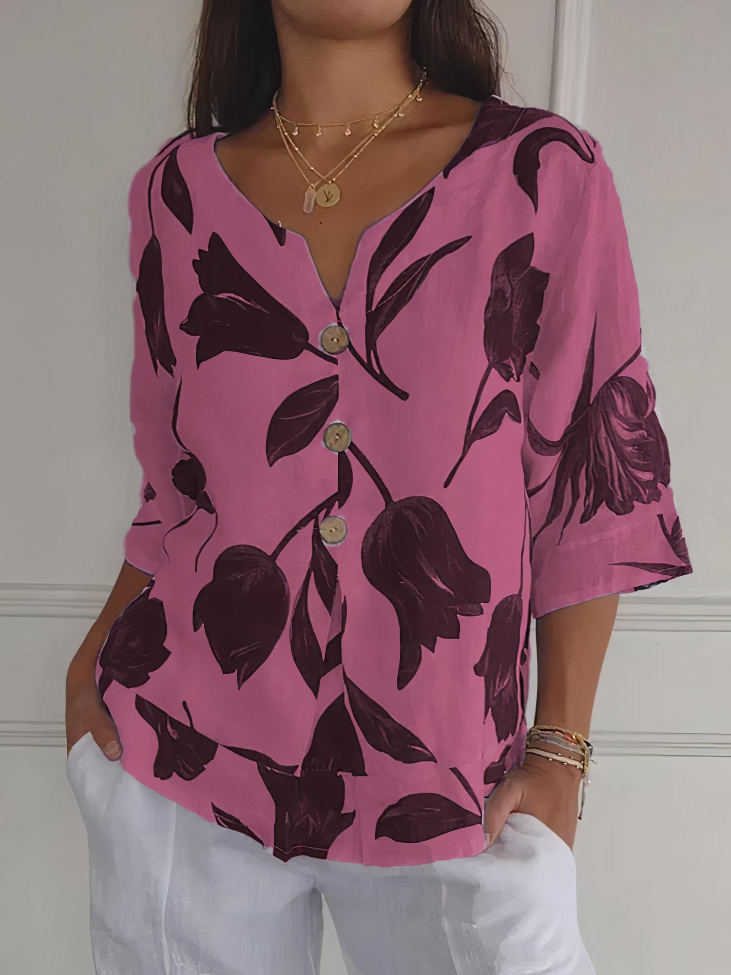 Stylish Floral Print Summer Blouse | Ezra - Perfect for Warm Days