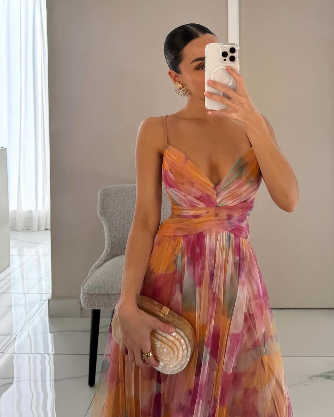 Elegant Floral Maxi Dress for Wedding Guests - V-Neck Long Dress 2