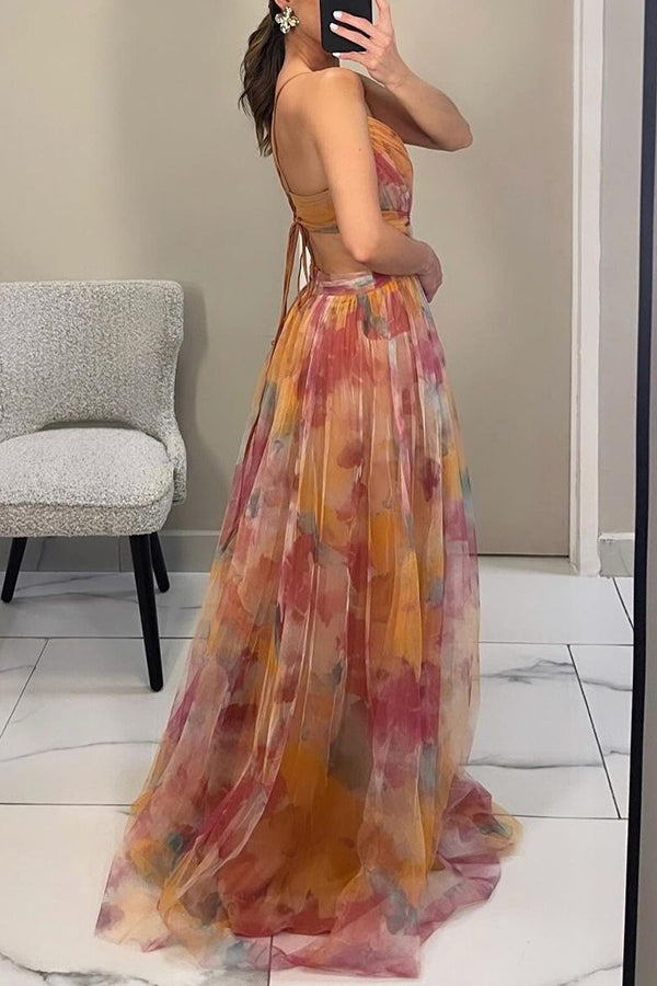 Elegant Floral Maxi Dress for Wedding Guests - V-Neck Long Dress 5