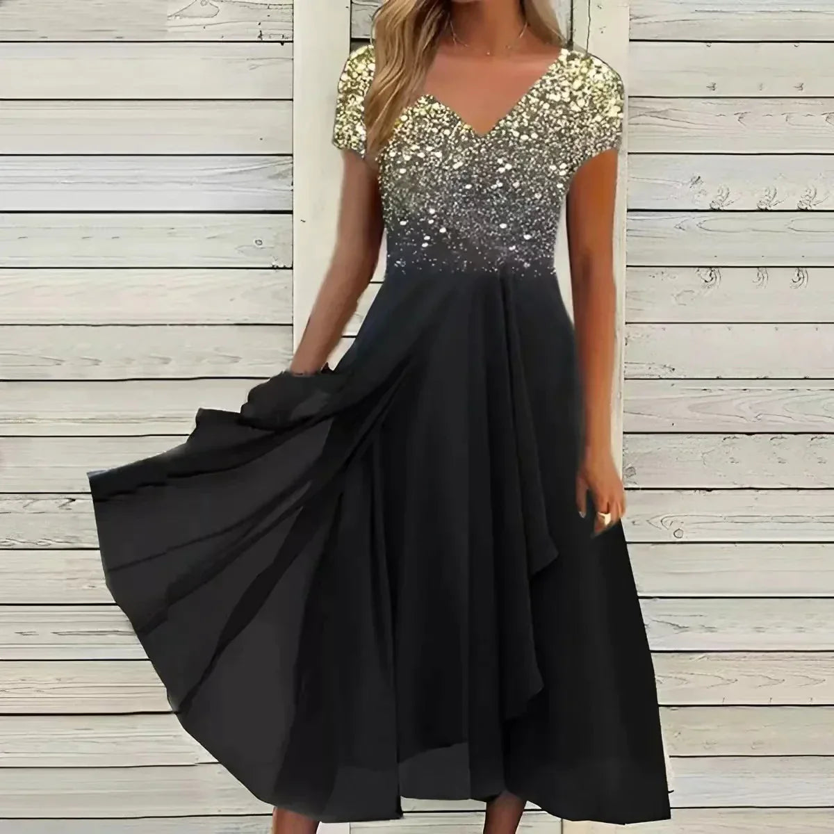 Elegant Floral Midi Dress - Women's Wedding Guest & Summer Cocktail 2