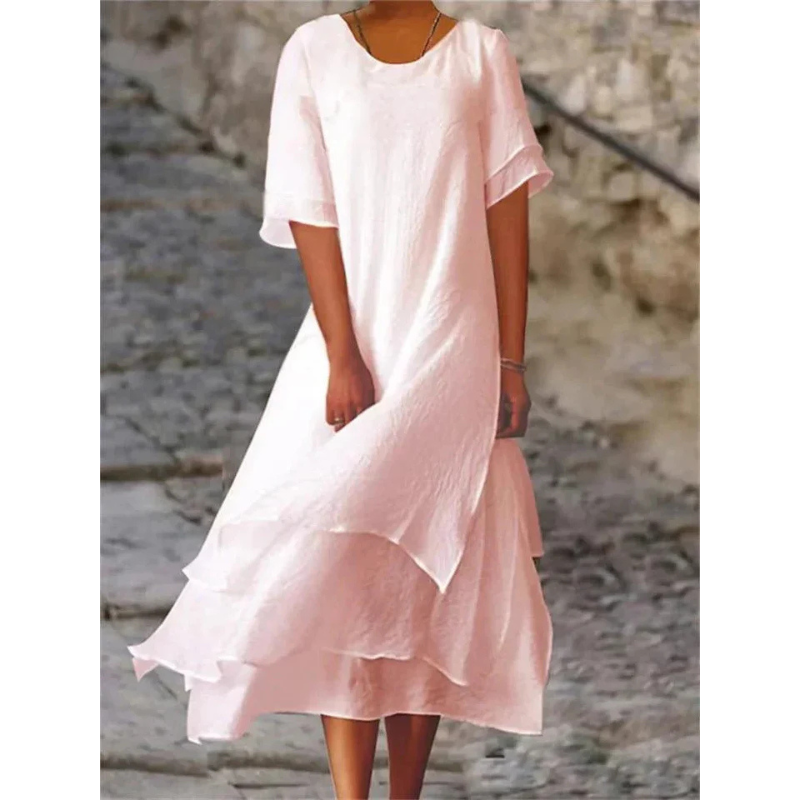 Elegant Long Sleeve Midi Dress for Women - Comfort & Style 0