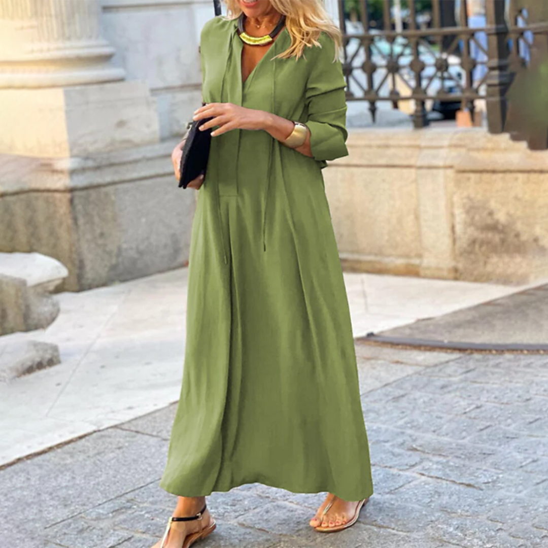 Elegant Maxi Dress with 3/4 Sleeves for Women – Chic Long Dress 3