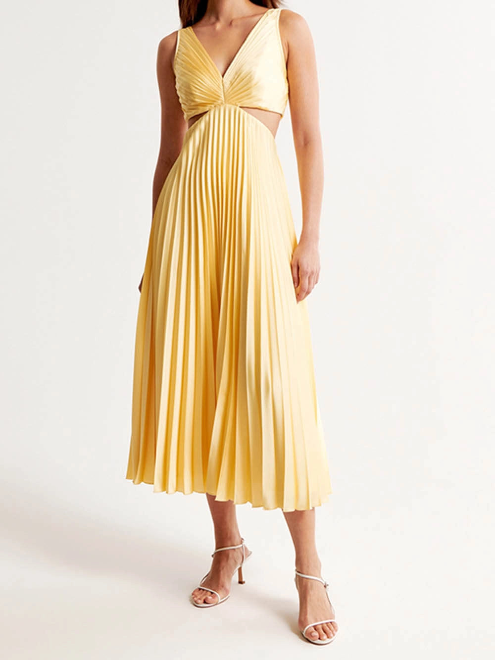 Elegant Midi Plissé Dress for Women - Wedding Guest & Formal 1