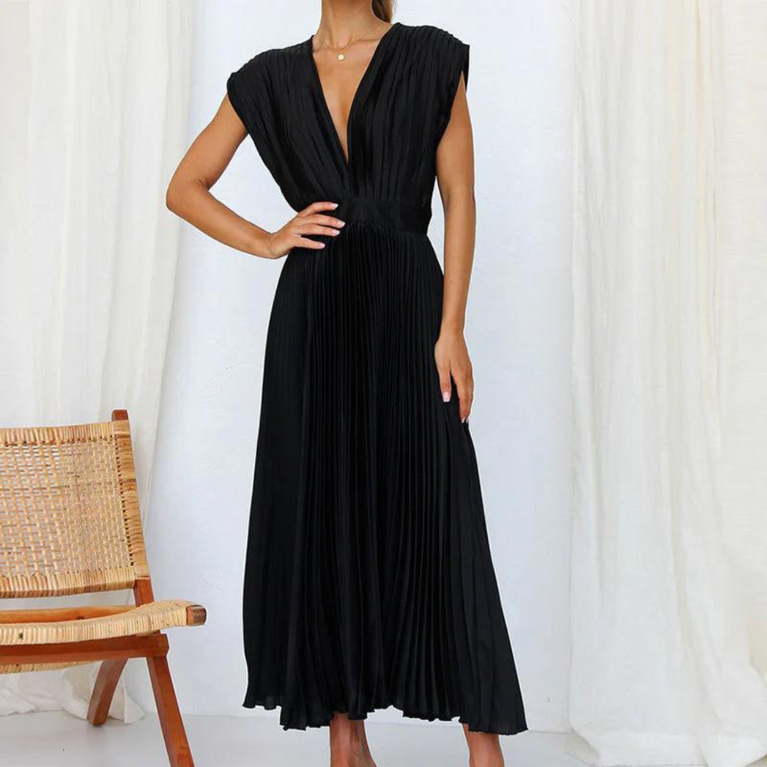 Elegant Midi V-Neck Dress for Women - Arya Collection 3