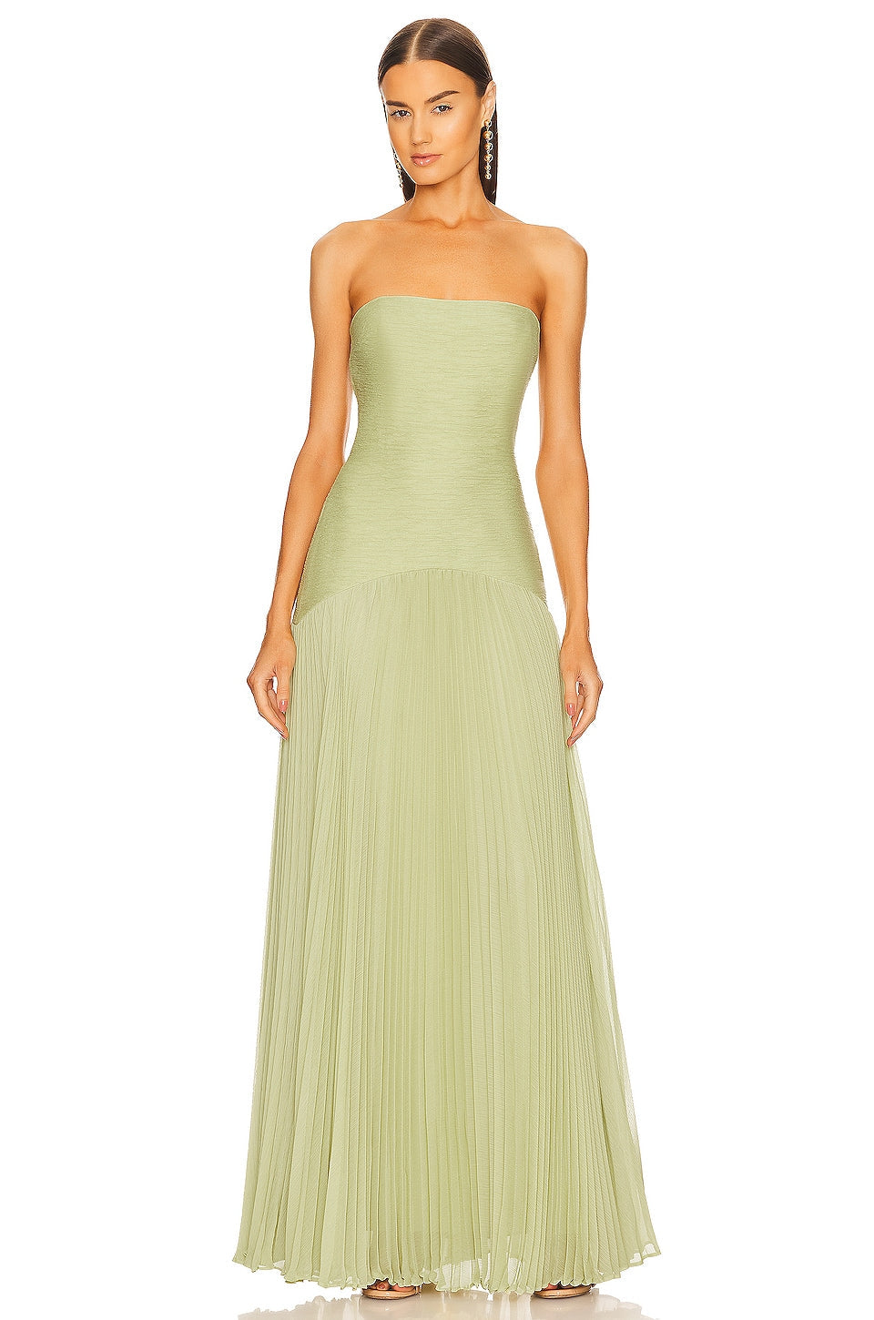 Elegant Pistachio Green Maxi Dress for Women - Summer Formal 0