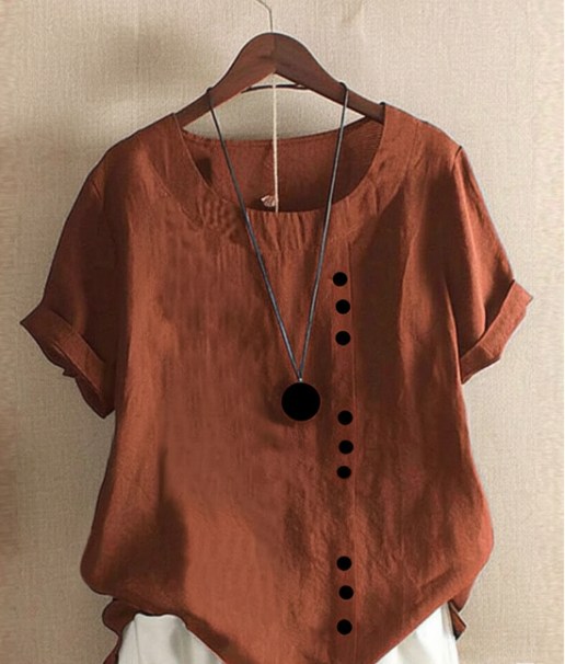 Elegant Short-Sleeved Womens Blouse - Stylish Summer Top 2