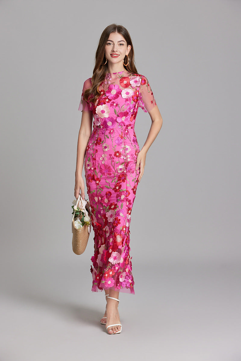Elegant Sleeveless Embroidered Maxi Dress for Women 2