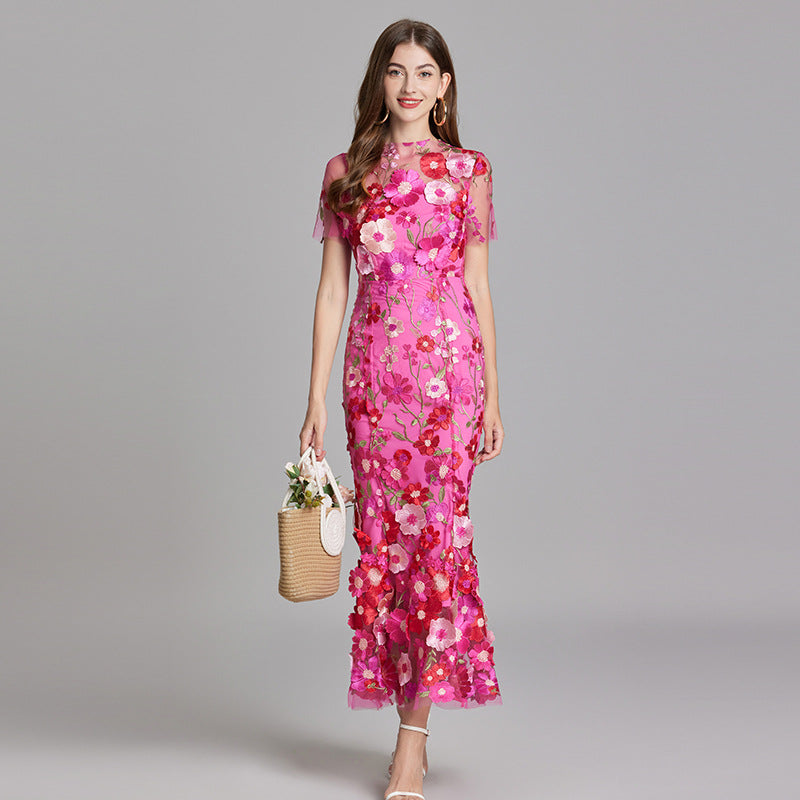 Elegant Sleeveless Embroidered Maxi Dress for Women 3