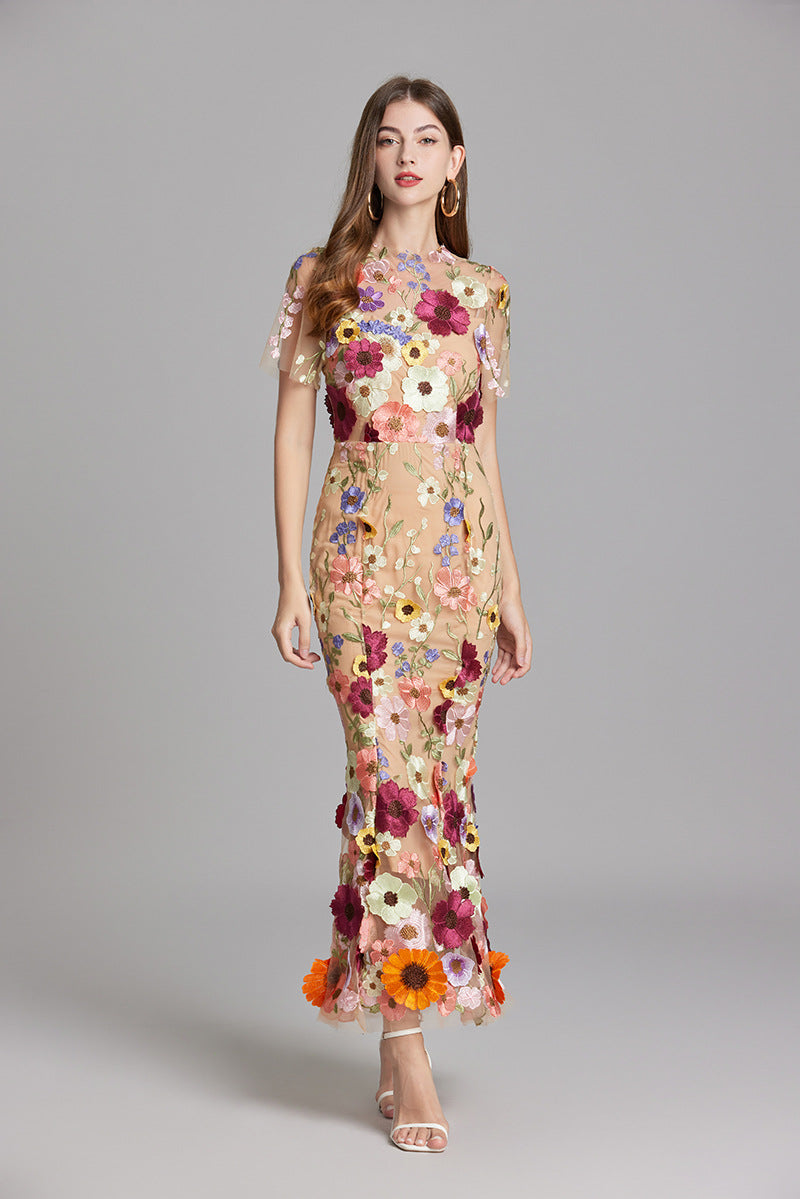 Elegant Sleeveless Embroidered Maxi Dress for Women 7