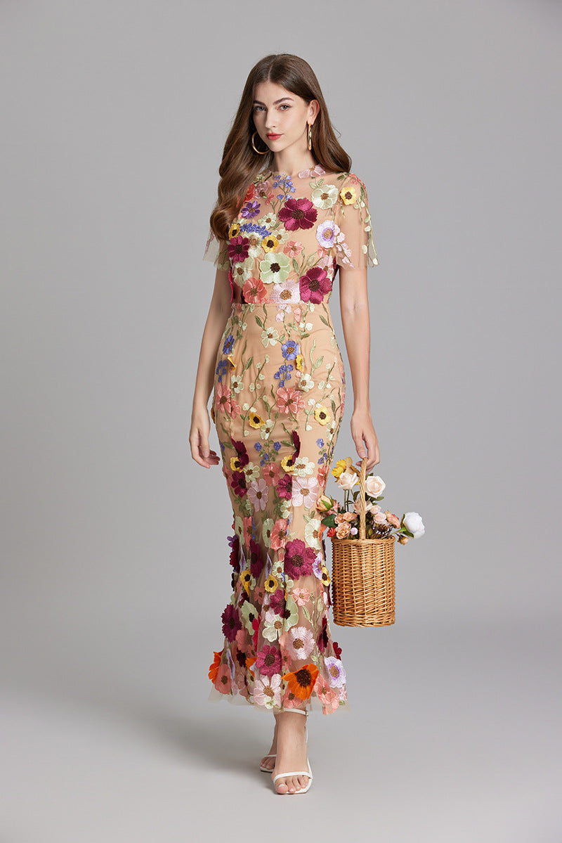 Elegant Sleeveless Embroidered Maxi Dress for Women 8