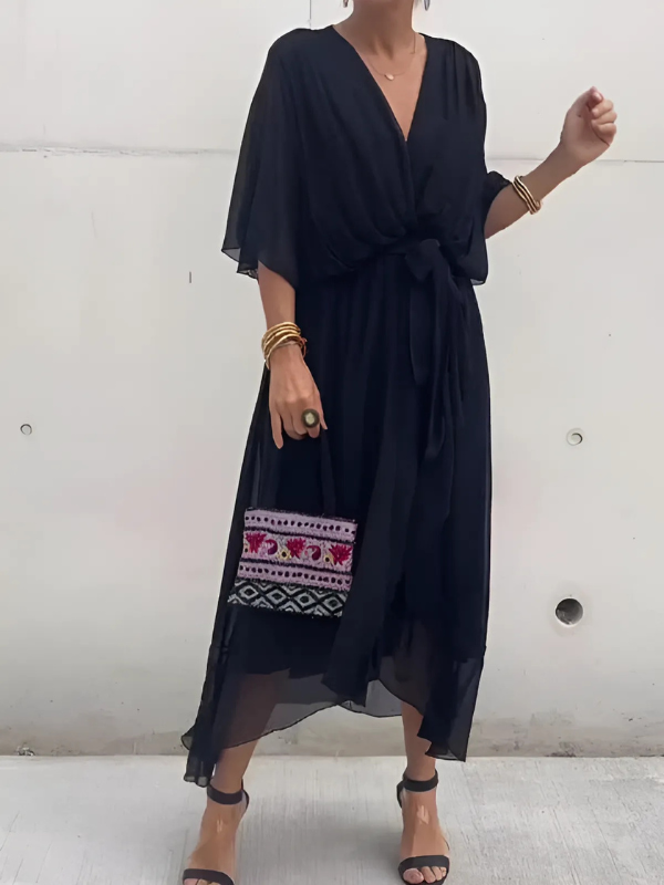 Elegant White Maxi Wrap Dress - Perfect Wedding Guest Dress 0