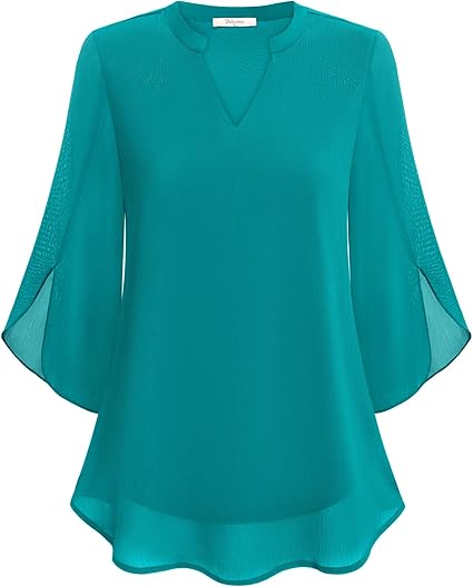 Elegant Women's Blouse - Lightweight Long Sleeve Summer Top 3