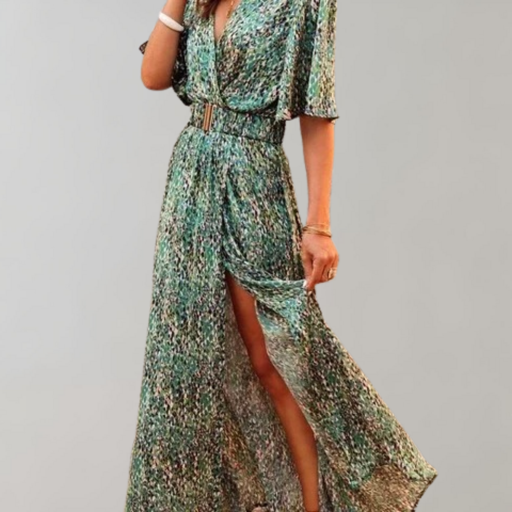 Elegant Women's Summer Maxi Dress with Flattering Wrap Design 2