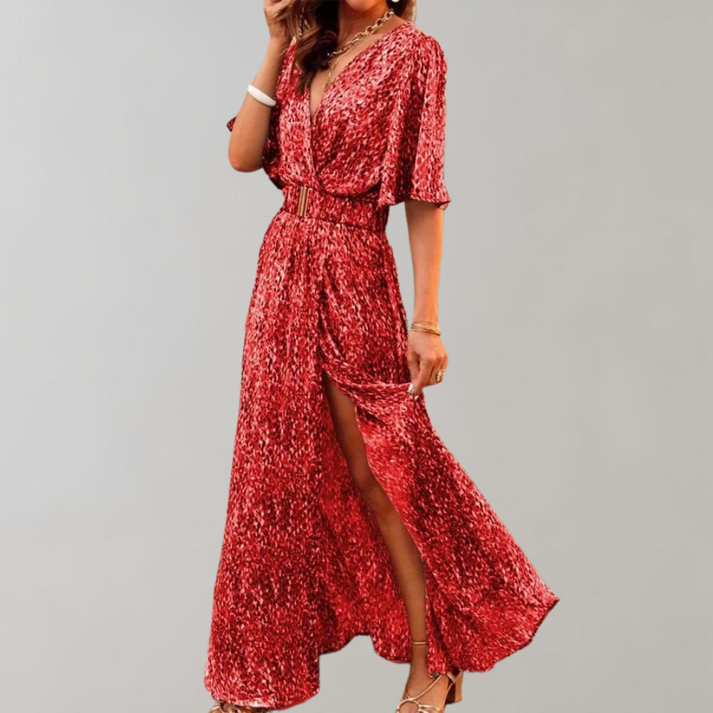 Elegant Women's Summer Maxi Dress with Flattering Wrap Design 3