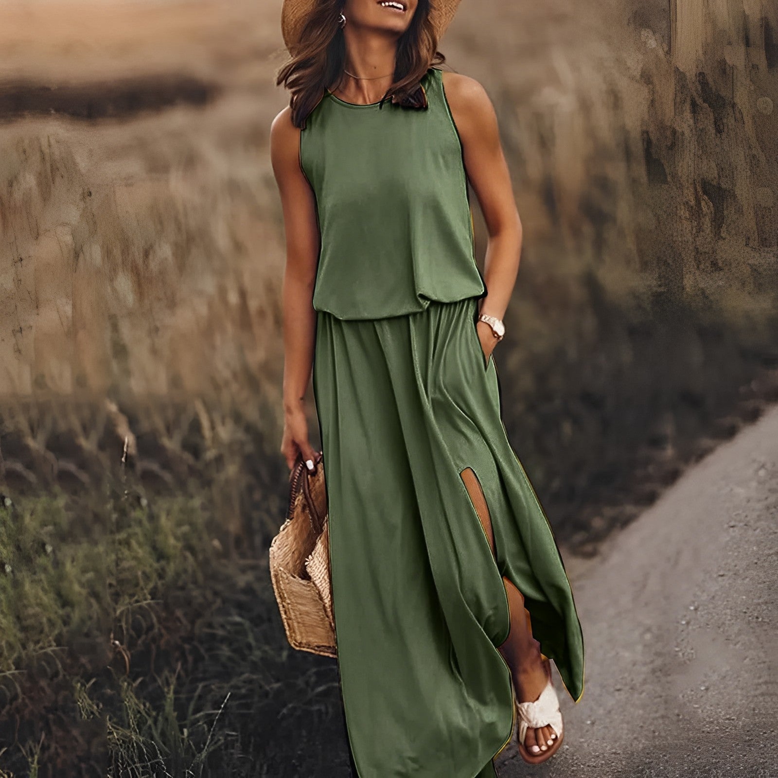 Elegant Women's Summer Maxi Dress with Stylish Slot Design 2
