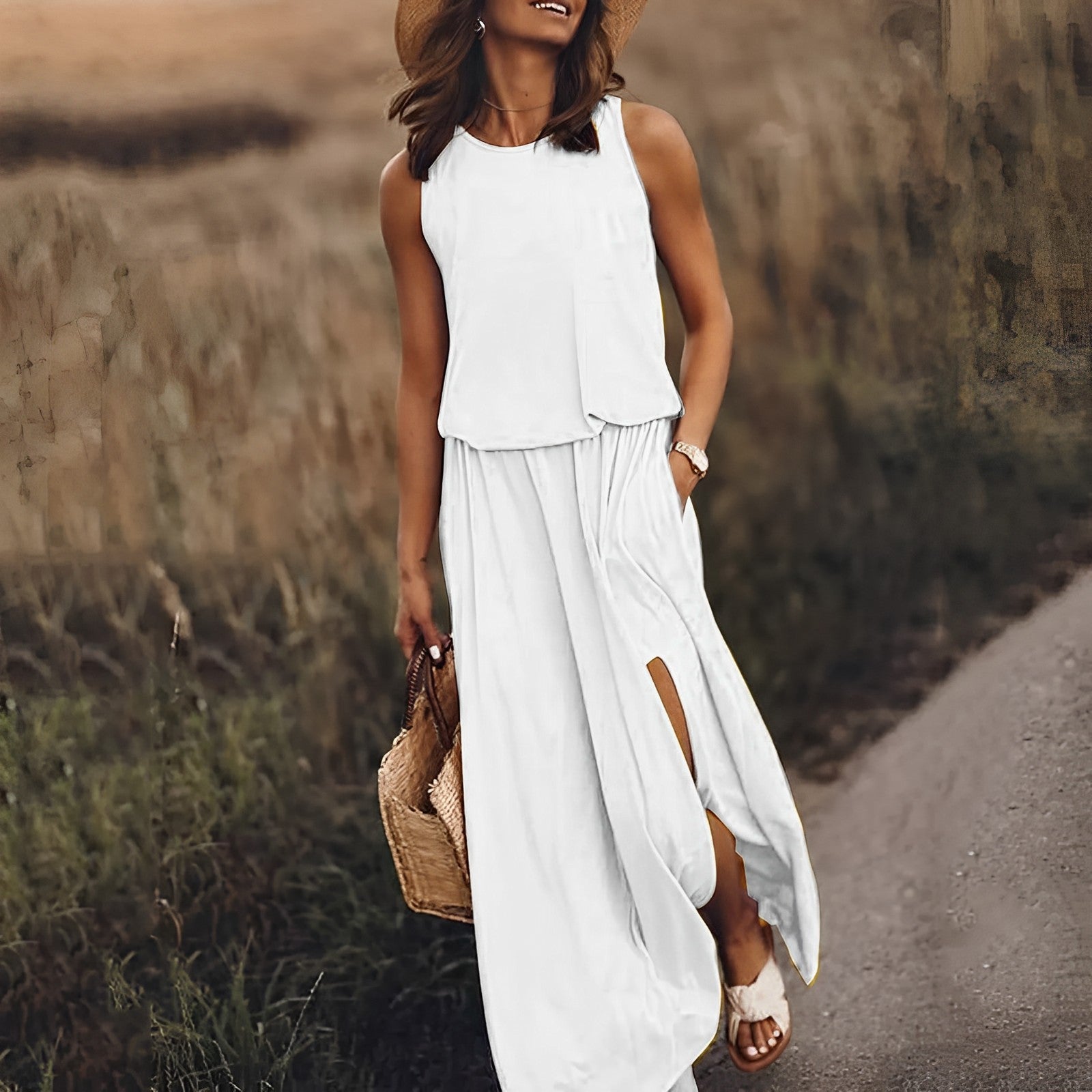 Elegant Women's Summer Maxi Dress with Stylish Slot Design 3
