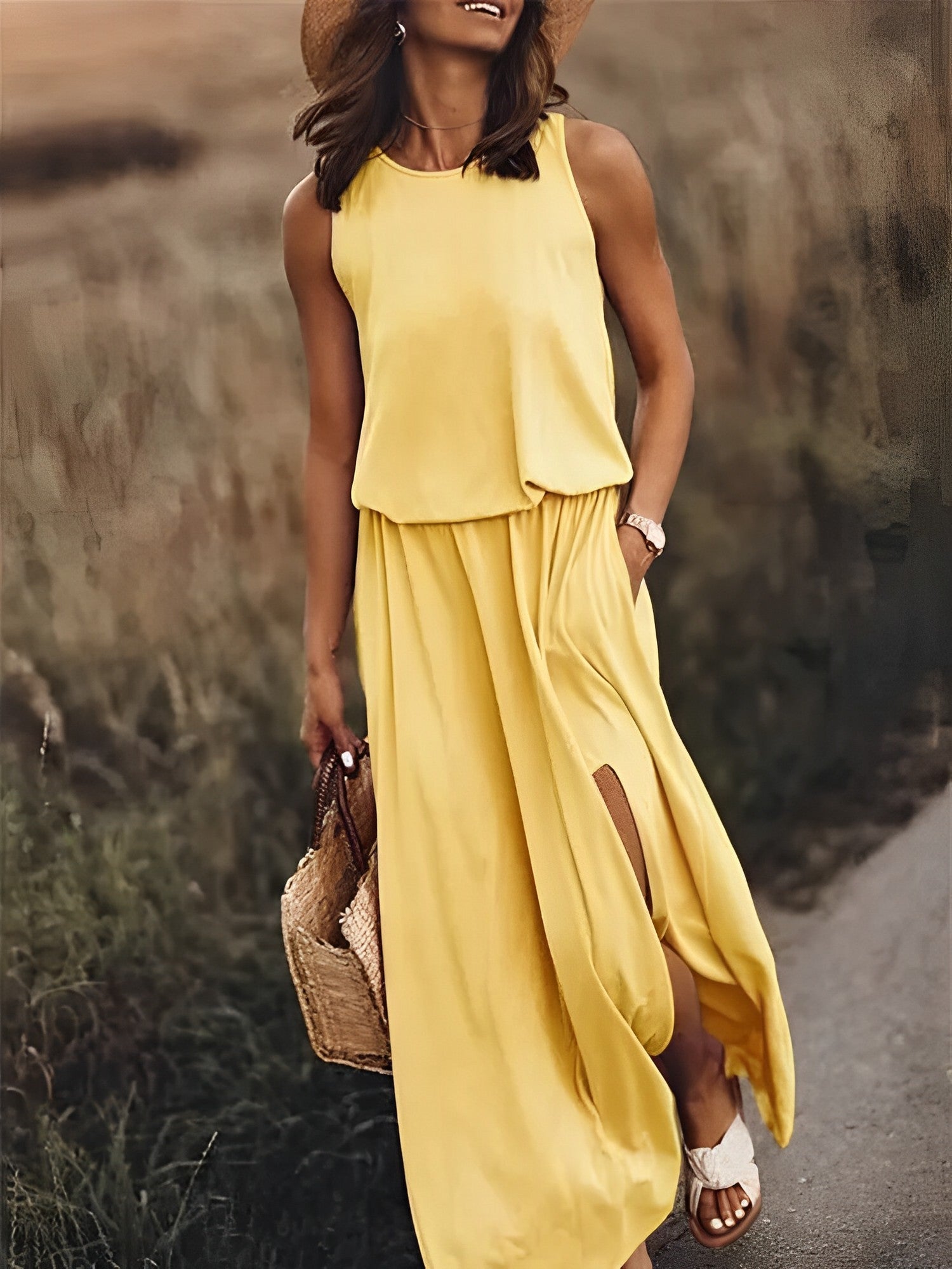 Elegant Women's Summer Maxi Dress with Stylish Slot Design 4