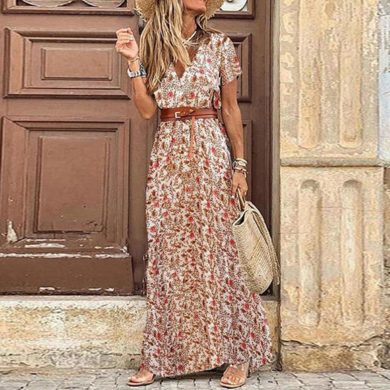 Elegant Women's V-Neck Maxi Dress - Stylish Summer Dresses 0