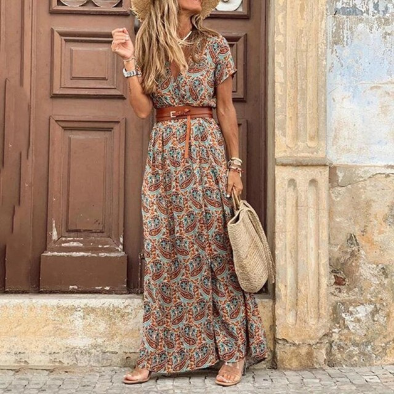 Elegant Women's V-Neck Maxi Dress - Stylish Summer Dresses 4