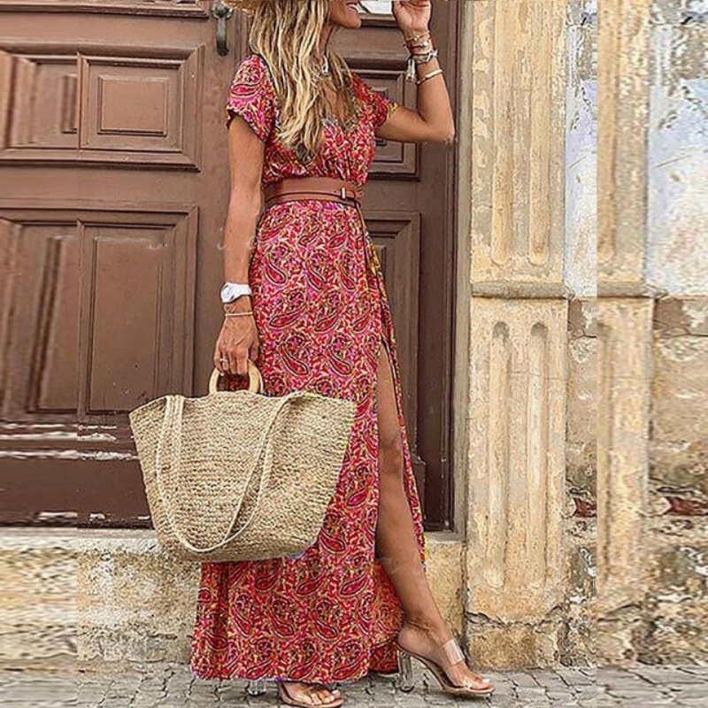 Elegant Women's V-Neck Maxi Dress - Stylish Summer Dresses 5