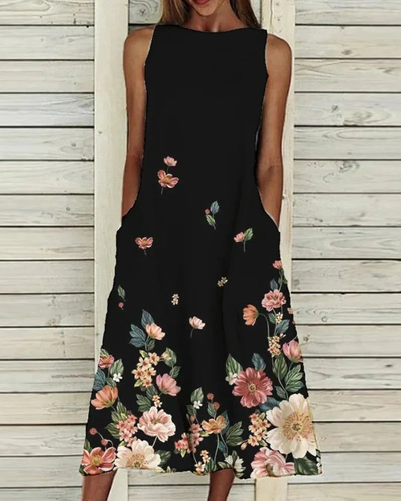 Floral Midi Womens Dress - Comfortable Summer Dresses for All Occasions 1