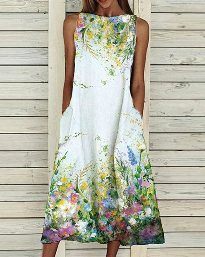 Floral Midi Womens Dress - Comfortable Summer Dresses for All Occasions 2