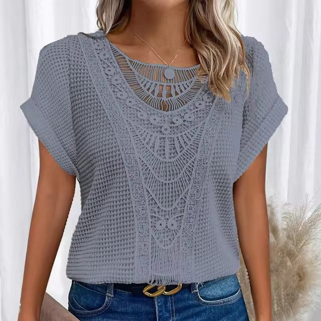 Elegant Crochet Lace Top - Stylish & Versatile | Zendy