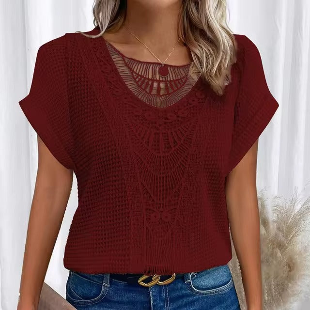 Elegant Crochet Lace Top - Stylish & Versatile | Zendy