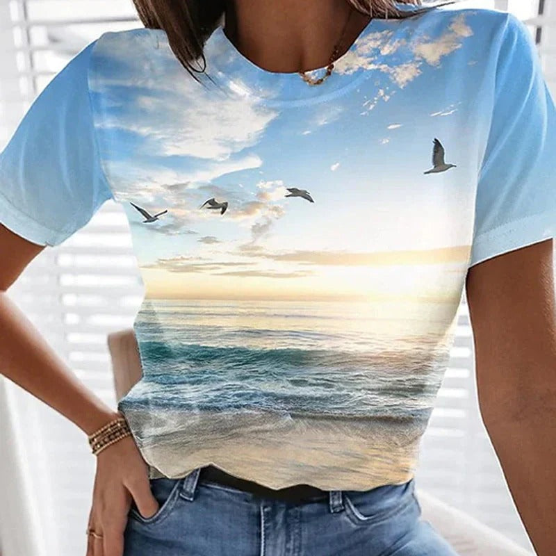 Stylish Women's 3D Printed Casual T-Shirt | Fanny Collection