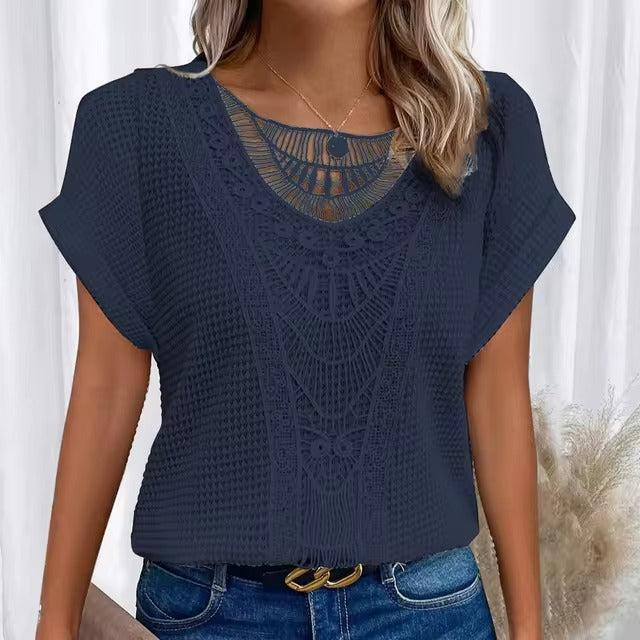 Elegant Crochet Lace Top - Stylish & Versatile | Zendy