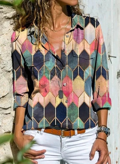 Vintage Women's Summer Blouse | Elegant & Breezy Gaia Style