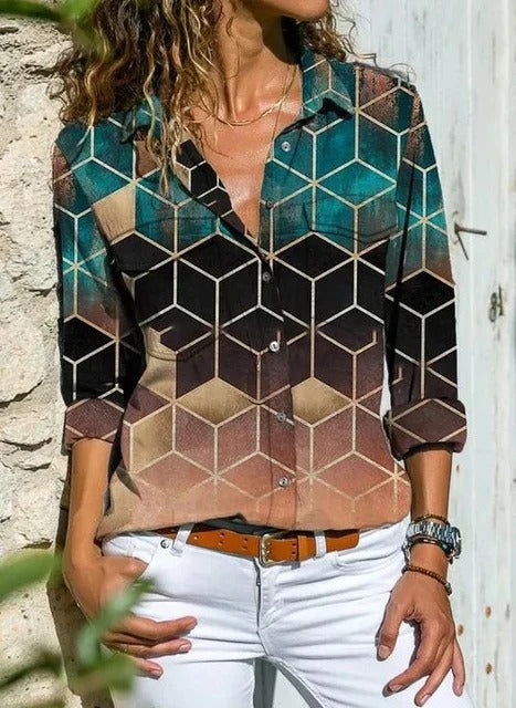 Vintage Women's Summer Blouse | Elegant & Breezy Gaia Style