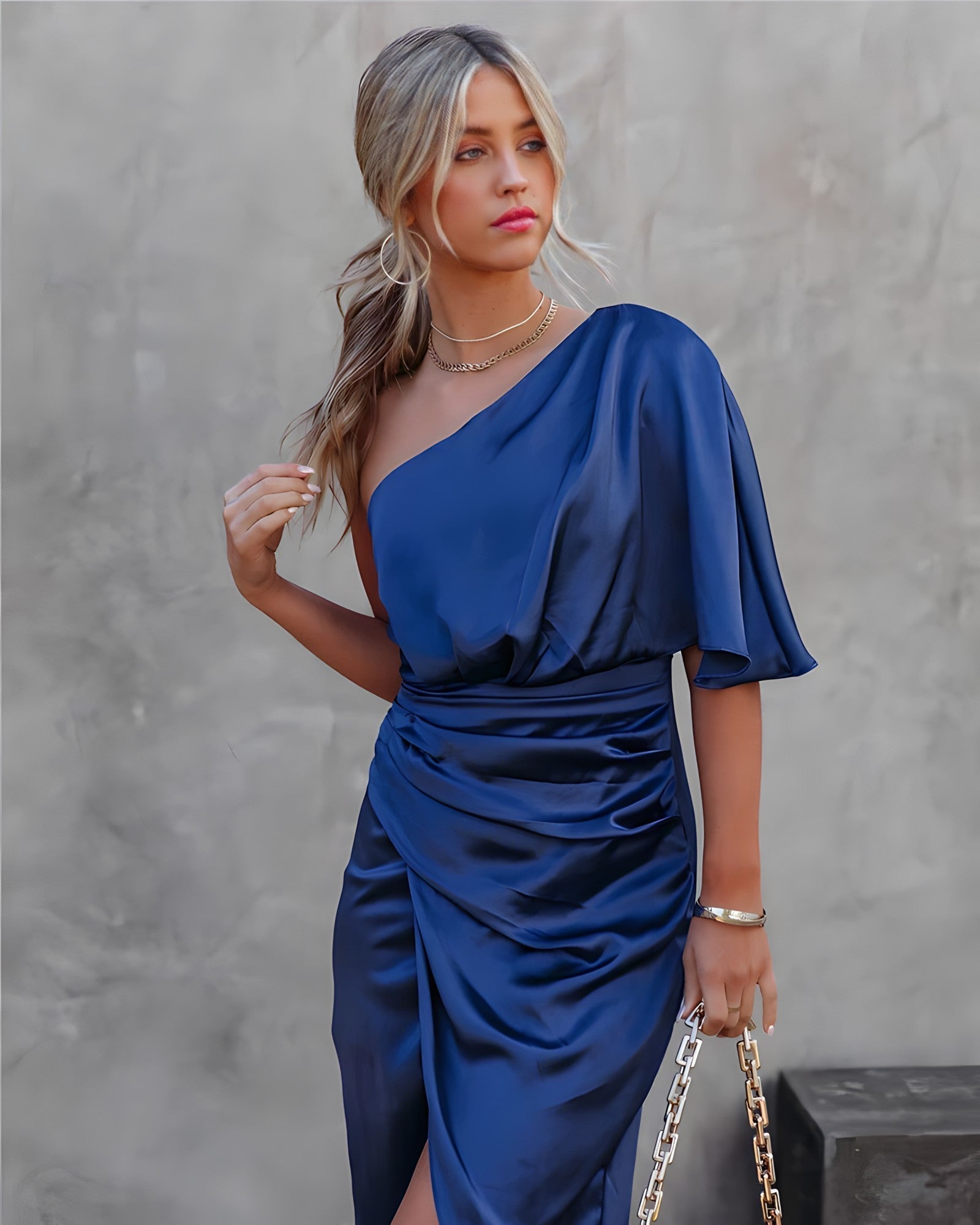 Chic One Shoulder Cocktail Dress - Liliana Elegance & Style