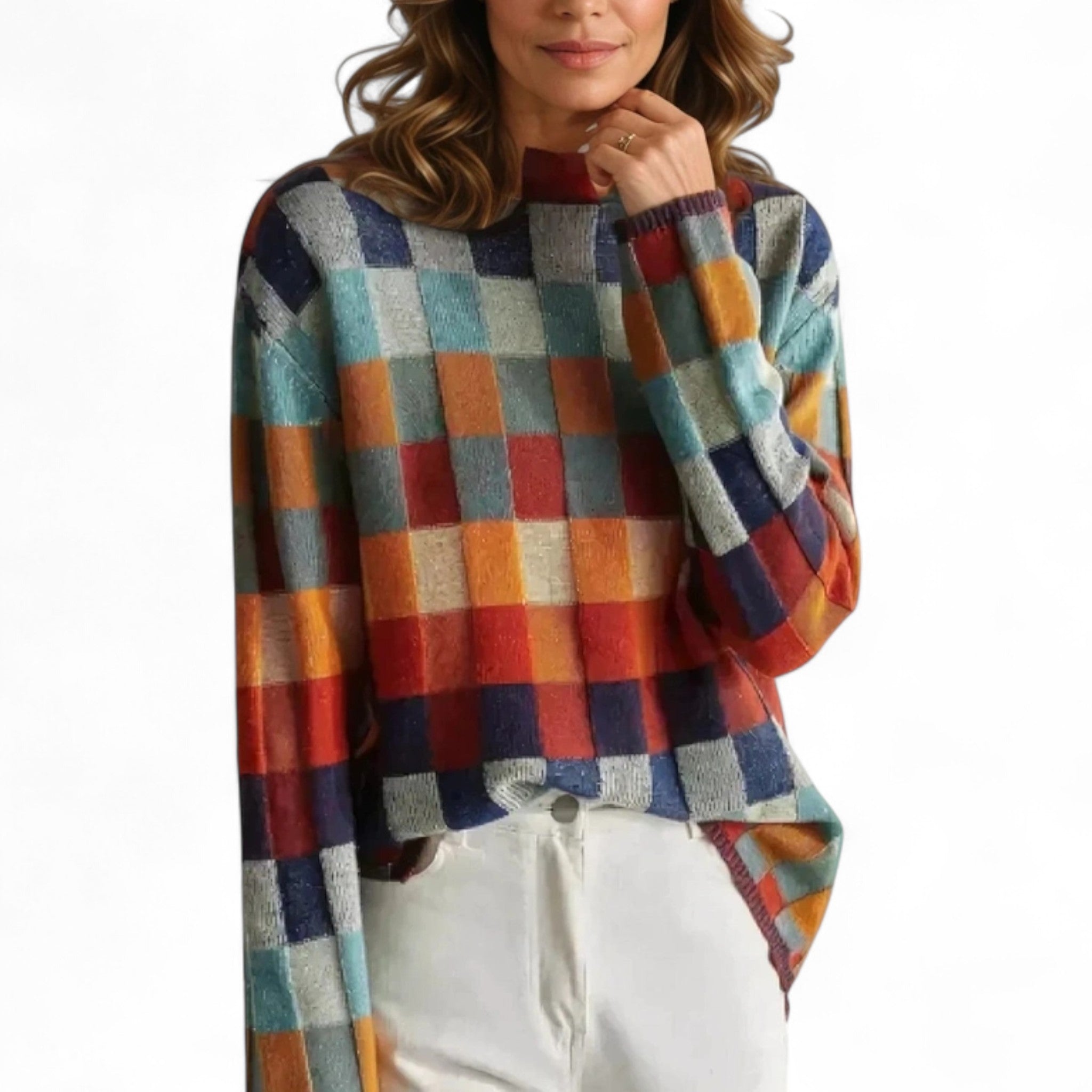 Sophie - Cozy Couture Cashmere Patchwork Turtleneck