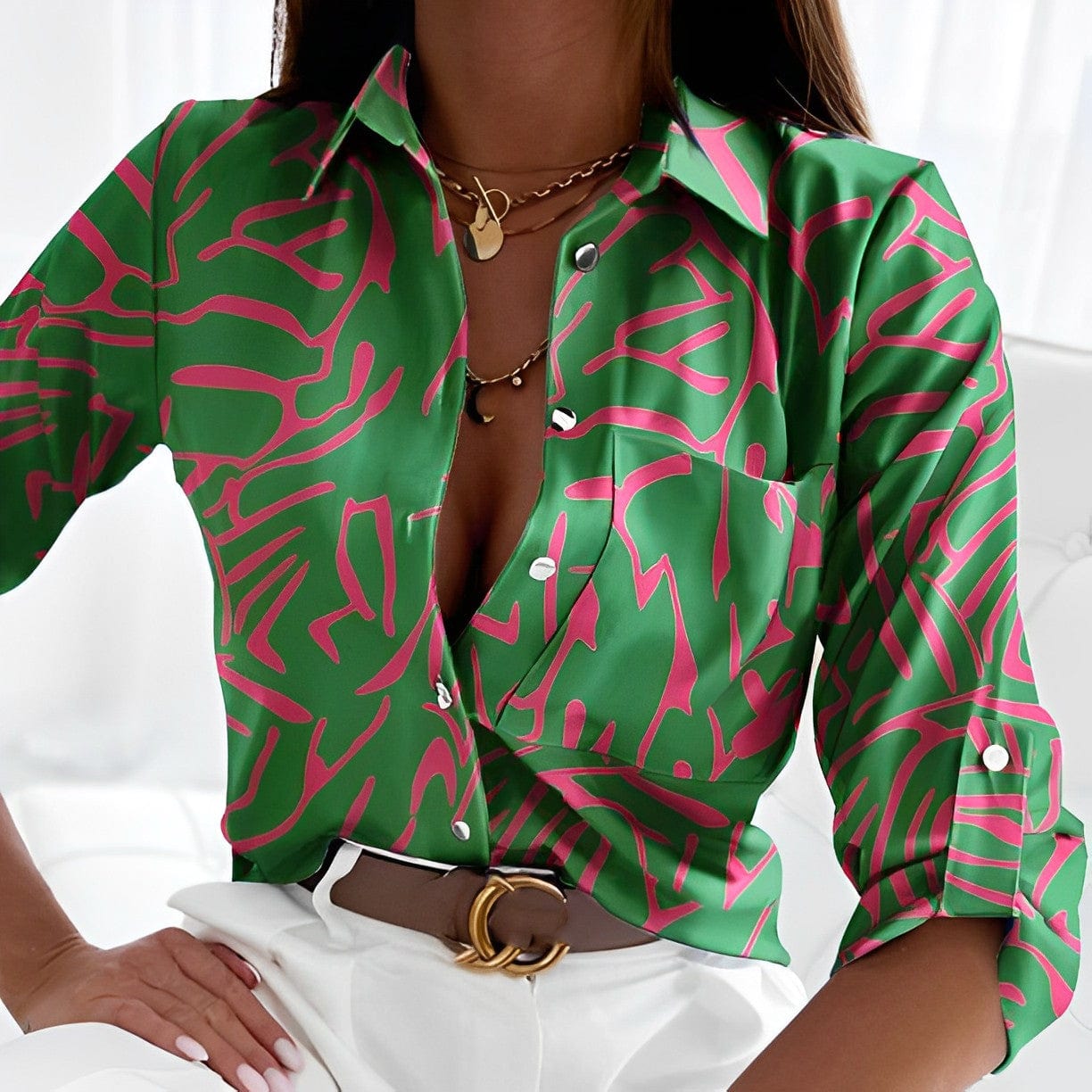 Elegant Green Blouse for Women | Marnix - Stylish & Versatile