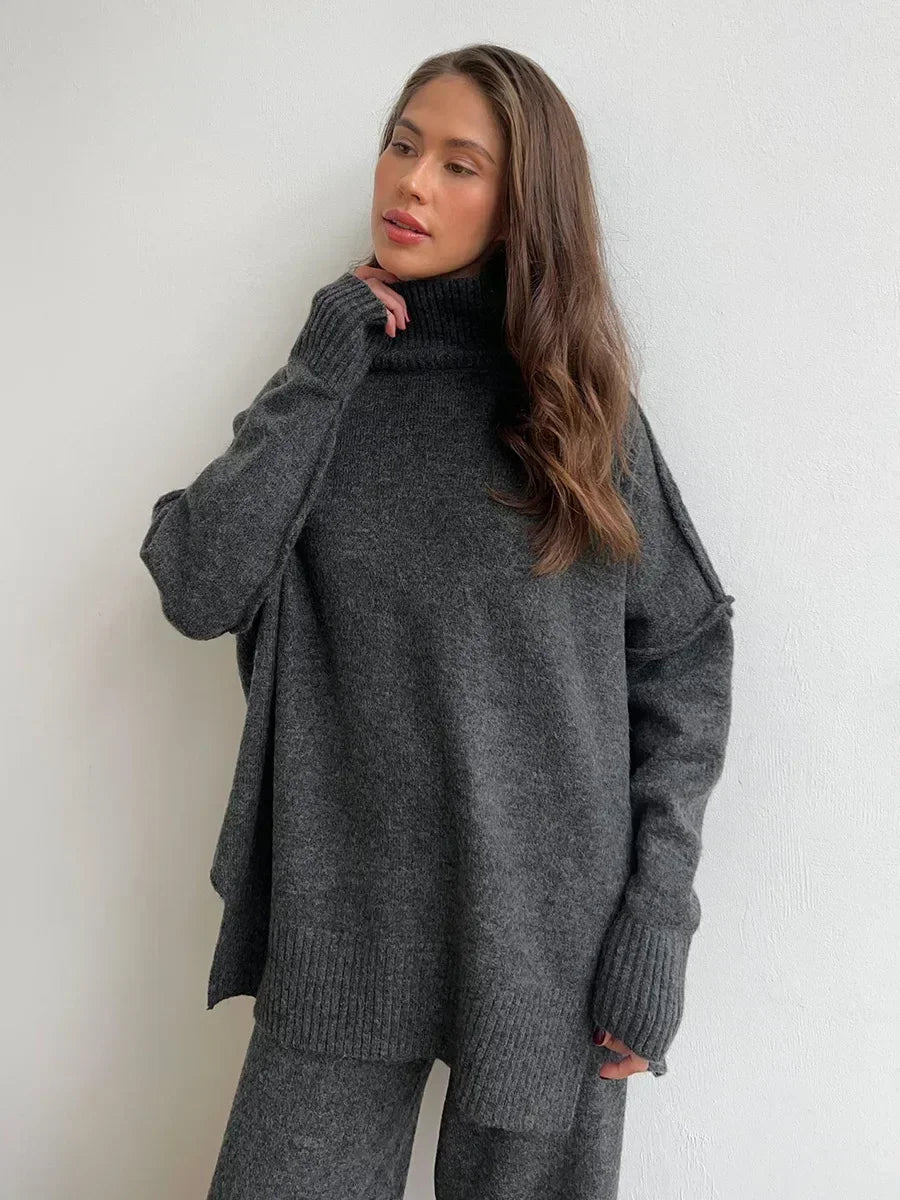 Chic Women's Oversized Winter Set - Ideal for Cold Days