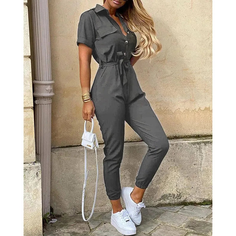 LOVITA | Elegant Collar Jumpsuit - Chic & Versatile Fashion