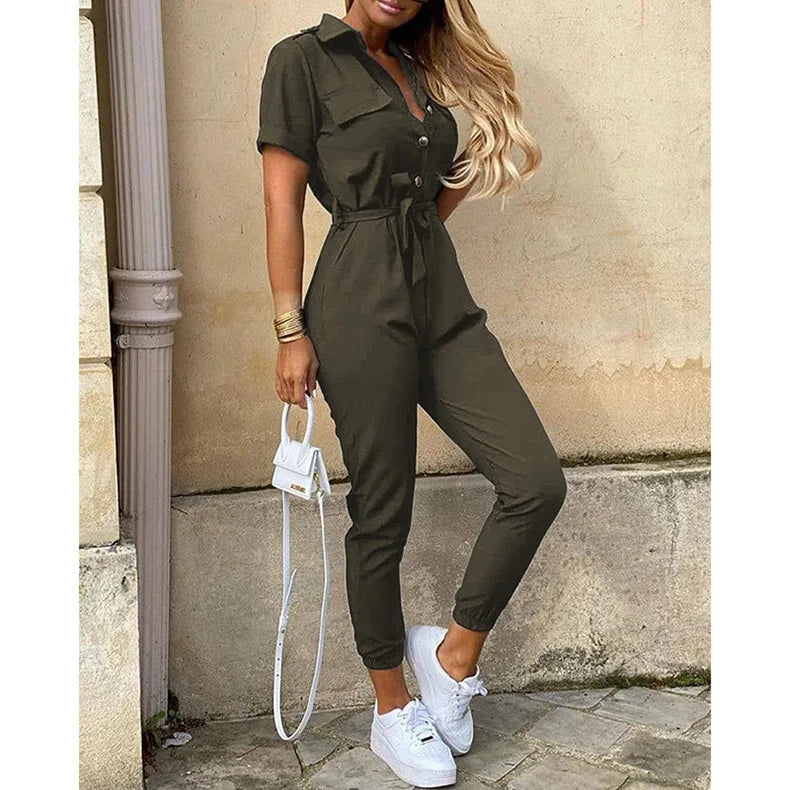 LOVITA | Elegant Collar Jumpsuit - Chic & Versatile Fashion