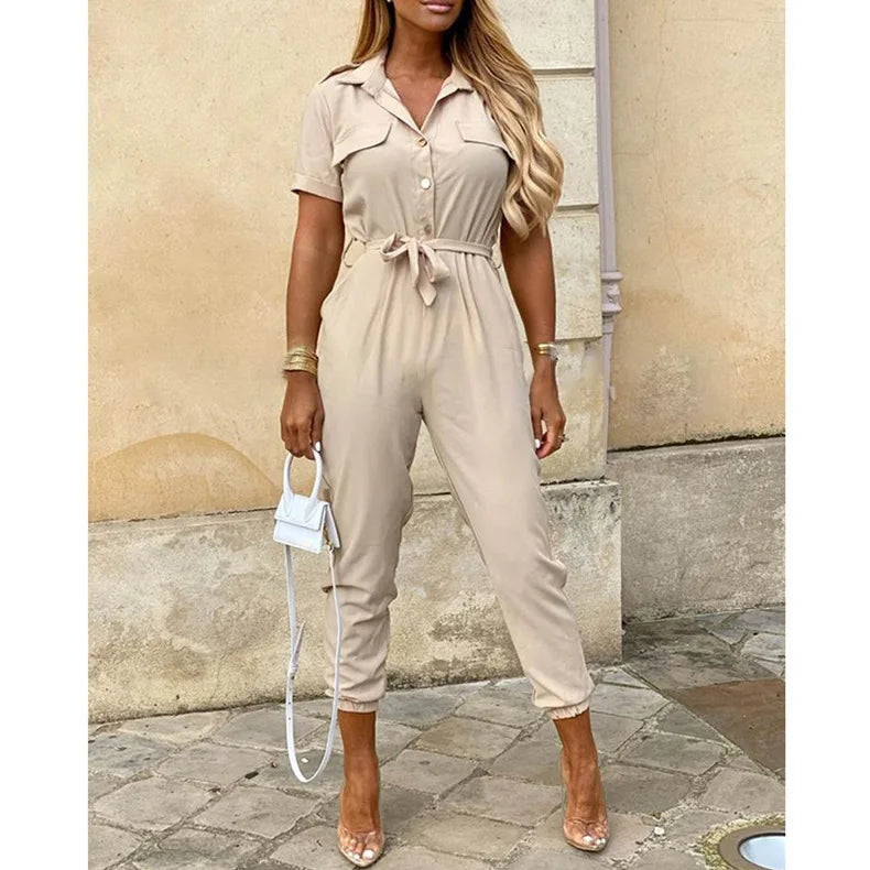 LOVITA | Elegant Collar Jumpsuit - Chic & Versatile Fashion