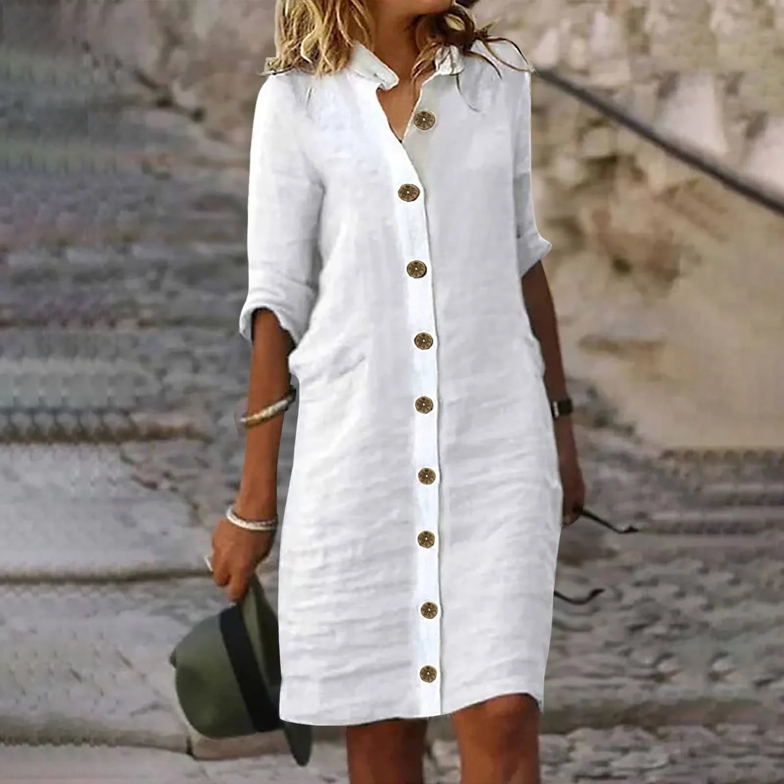 Roxy™ | Relaxed Midi Shirt Dress for Effortless Style - Collection