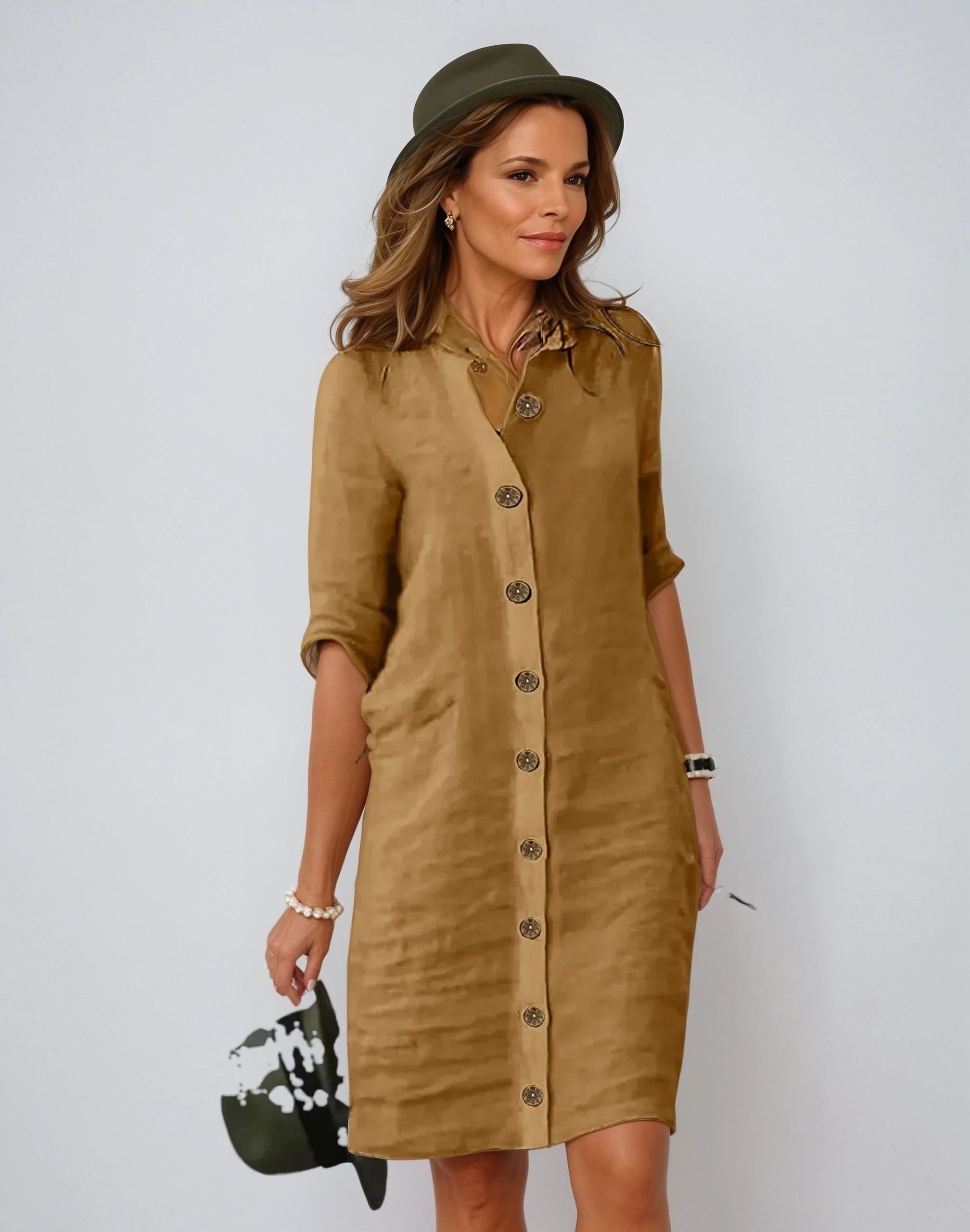 Roxy™ | Relaxed Midi Shirt Dress for Effortless Style - Collection