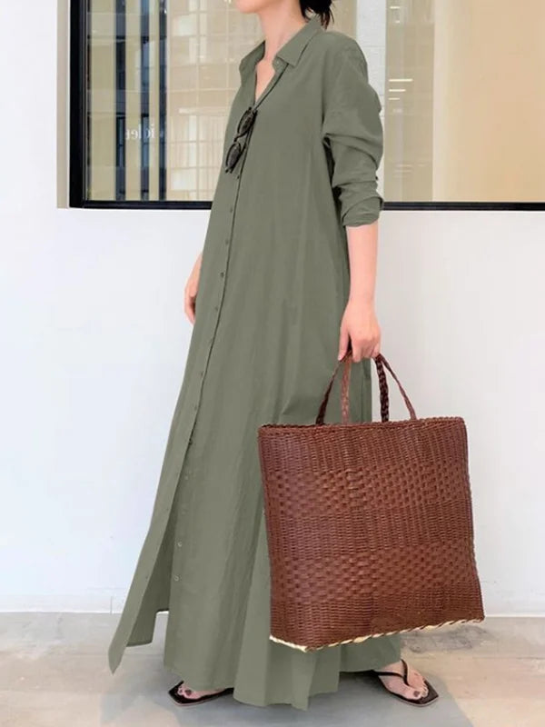 Stylish Women's Black Button-Down Maxi Dress for Summer 0