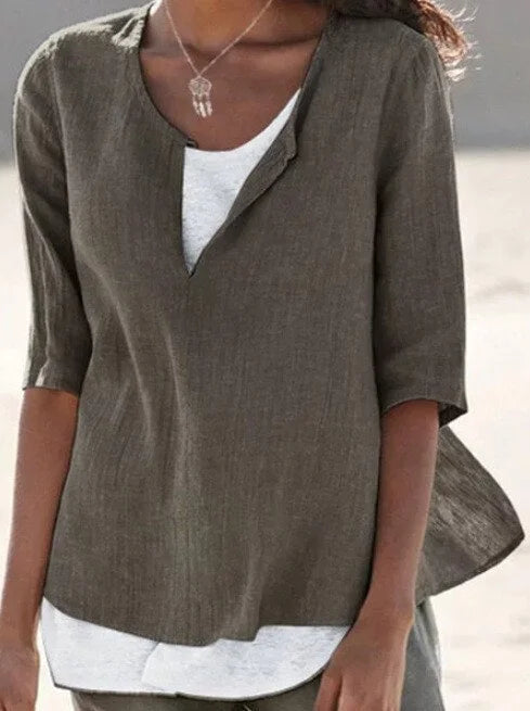 Stylish Women's Blouse - Flattering Layered Summer Top 0
