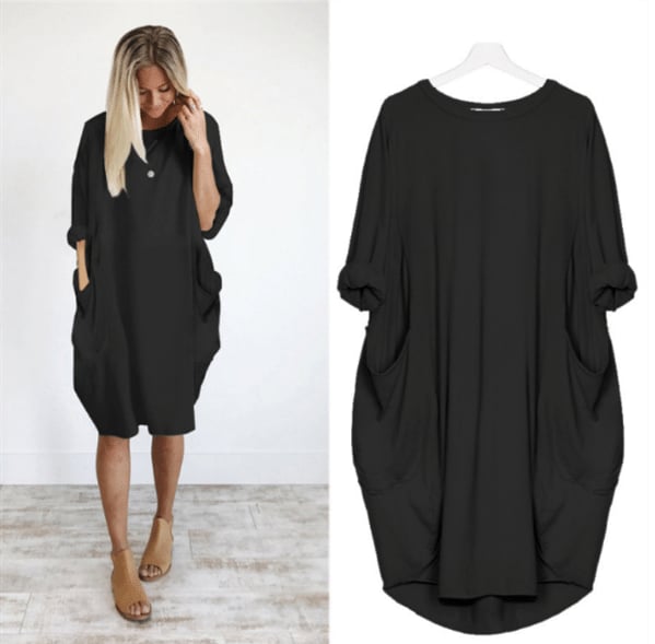 Stylish Women's Midi Summer Dress with Pockets, Relaxed Fit 2
