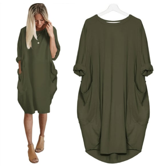 Stylish Women's Midi Summer Dress with Pockets, Relaxed Fit 5