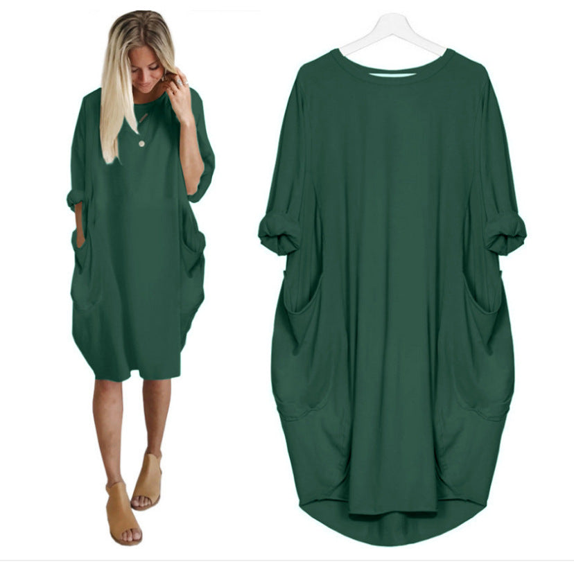 Stylish Women's Midi Summer Dress with Pockets, Relaxed Fit 9