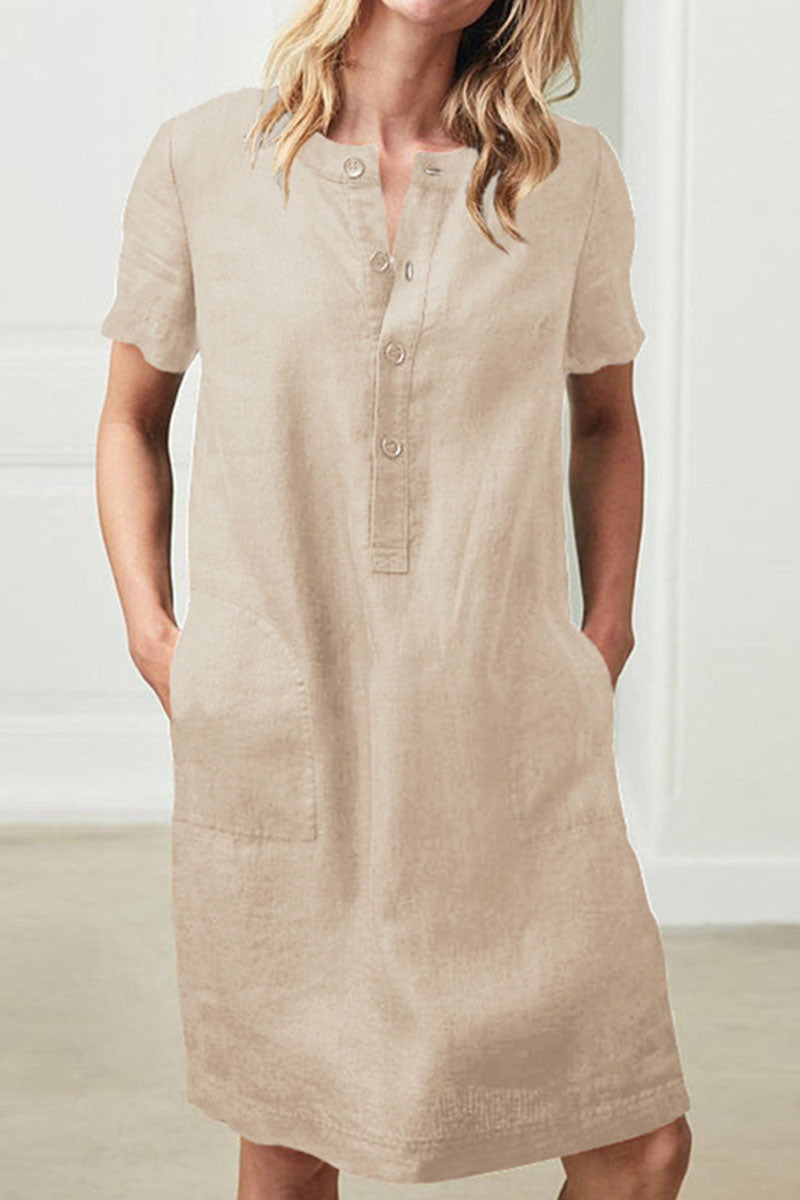 Women's Loose Fit Short Sleeve Summer Dress for Casual Style 0