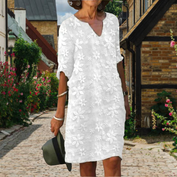 Women's Mini Dress Floral Pattern 3/4 Sleeve 0